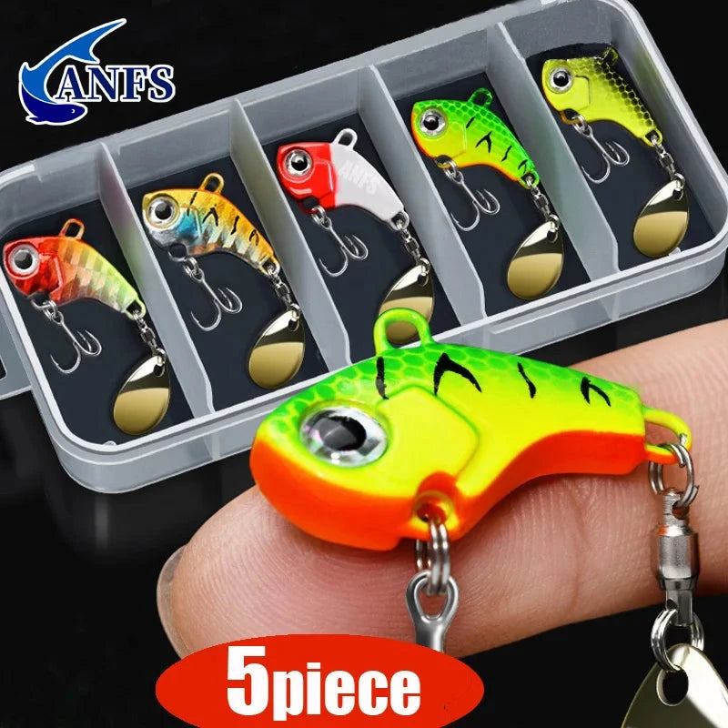 5piece fishing lure kit Metal VIB Artificial Bait Sinking Spinner Spoon Fishing Lures Jigs Fishing Tackle Econic Blanks