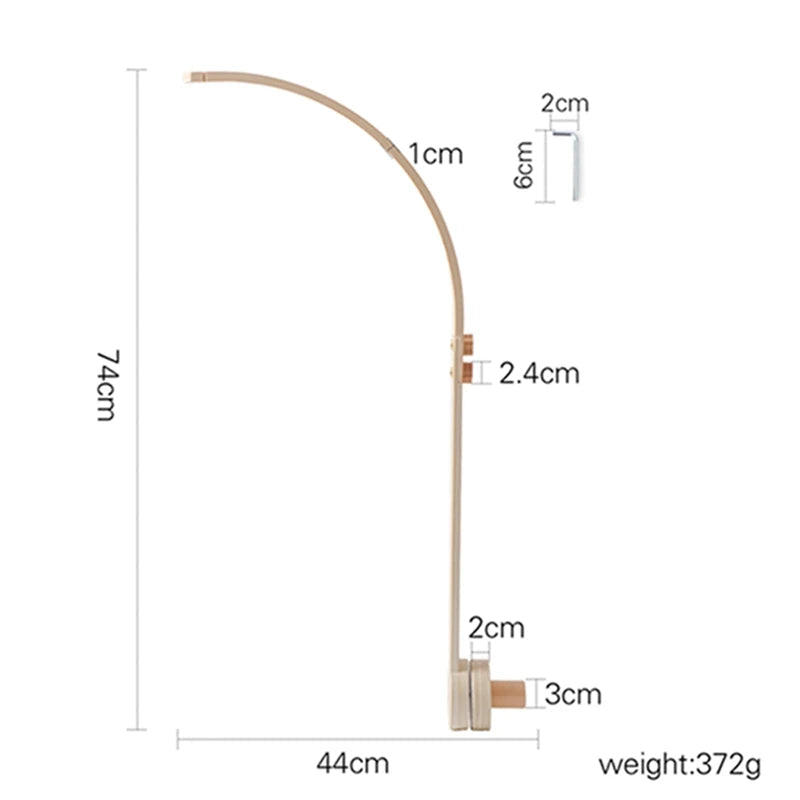 Baby Wooden Bedbell Bracket 0-12 Months Bed Bell Bracket Wooden Mobile Newborn Crochet Bed Bell Hanging Toys Newbaby Rattle Toys Purest Peak