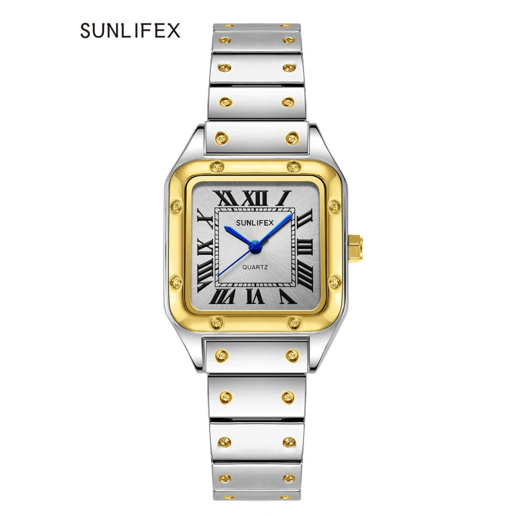 Square Women Watches Ladies Quartz Watch Female Wristwatch Stainless Steel Bamboo Strap Casual Lady Clock Watch Relogio Feminino Quick Pick Grocers