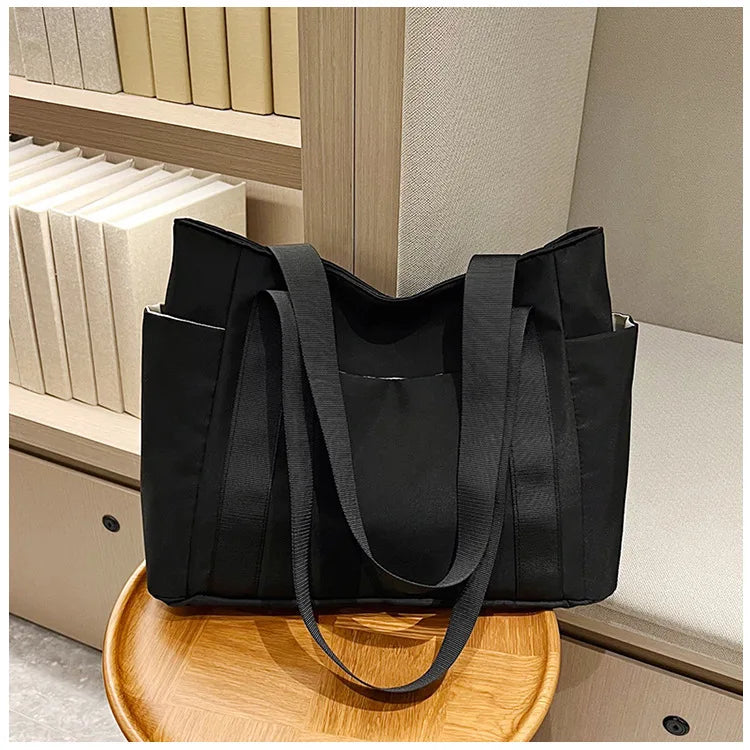 2024 New Handbags Casual Shopping Bags for Women Soft Canvas Big Capacity Tote Bag Messenger Big Mummy Shoulder Bag Ladies Quick Pick Grocers