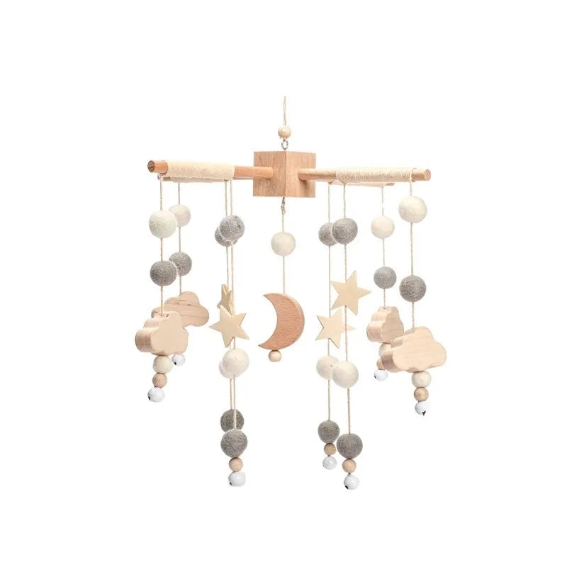 Mobile Wooden Bell Baby Toys 0-12 Months Rattle Toys Bed Newborn Crib mobile With Music Box Bed Bell Hanging Toys Crib Bracket Purest Peak