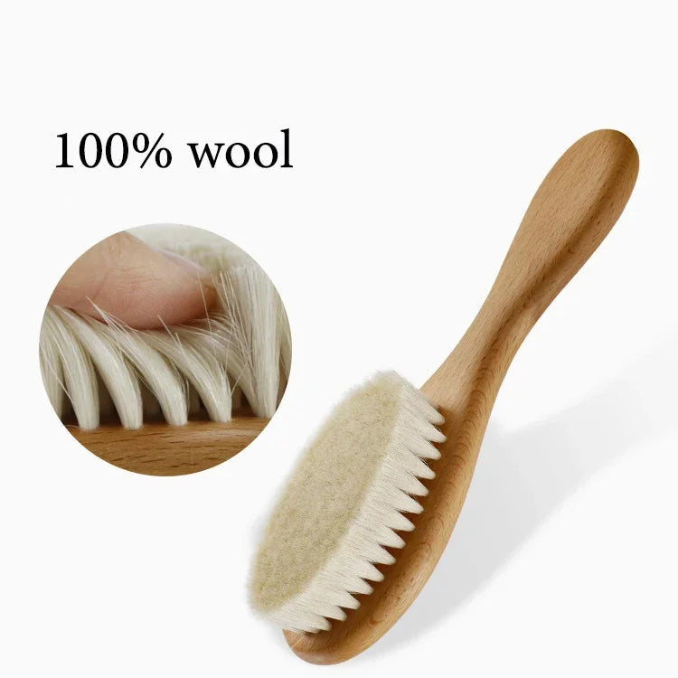 Personalized Wooden Baby Brush Custom Name Baby Wool Comb New Born Hair Brush Infant Head Massager Bath Brush Comb for Kids Purest Peak