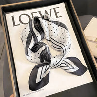 2025 Fashion 100% Real Silk Scarf 53cm Square Bandelet Women's Silk Temperament Small Scarf Neck Decorative Wrap Printed Scarves Quick Pick Grocers
