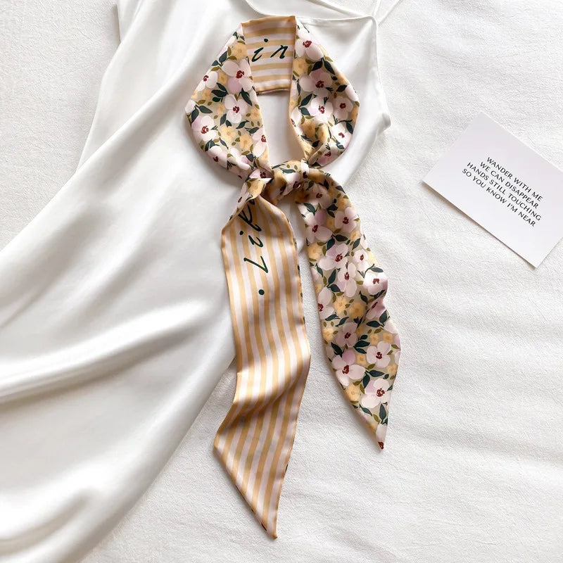 Cashew flower silk scarf, double-sided printed headband, ins decoration, versatile triangle scarf accessories Quick Pick Grocers