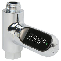 LED Display Household Water Shower Thermometer 5-85℃ Flow Self-powered Water Thermometer Monitoring Baby Care Energy Smart Meter Purest Peak