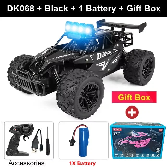 Remote Control Car RC Drift Racing 1:16 Vehicle Off Road Alloy 2.4G Radio High-Speed Trucks With LED Light Climbing Gift Kid Toy Econic Blanks