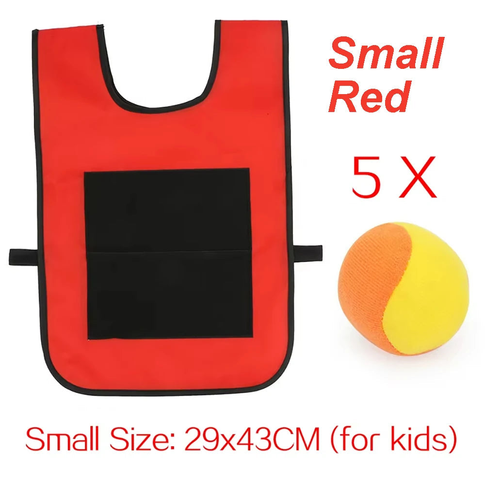 Sticky Dodge Ball Game Vest Outdoor Sports Toy Jersey Fabric  Props Throw Catch Soft Fleece Balls Safe for Kids Teens Adults Quick Pick Grocers