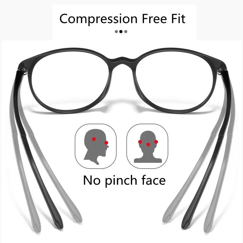 Ultralight Fashion Retro Round Glasses Frames Women TR90 Titanium Optical Prescription Men's Eyeglasses Frame H3050 Econic Blanks