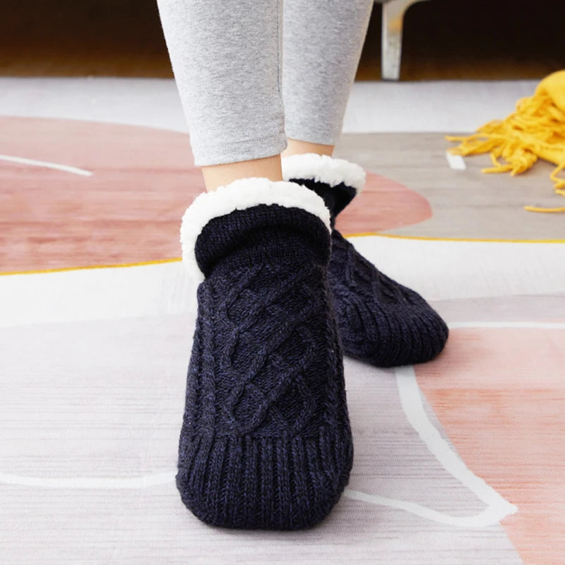 Thermal Mens Slipper Socks Winter Warm Short Cotton Thickened Home Sleeping Soft Non Slip Grip Fuzzy Floor Sock Fluffy Male Purest Peak
