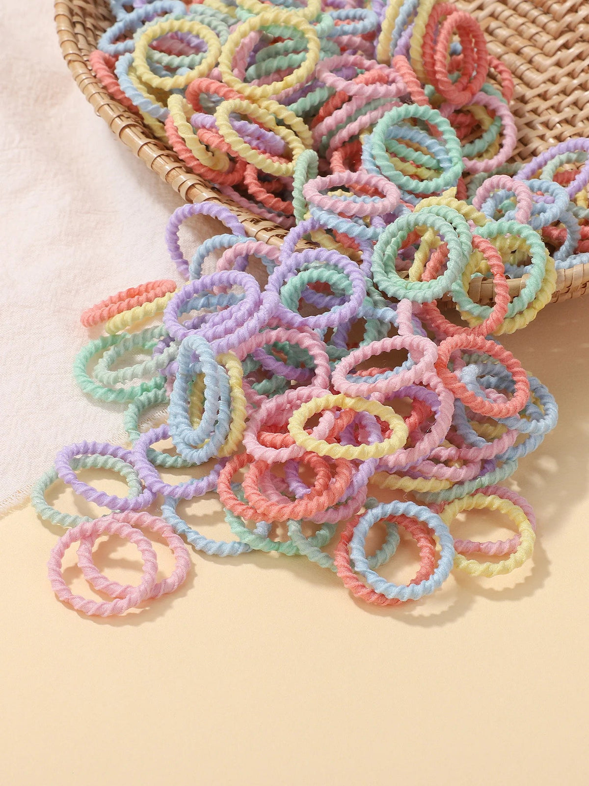 100pcs Toddler Kids Colorful Rubber Band Set 2cm High Elastic Thumb Rings That Don't Hurt Hair Baby Scrunchies Small Thread Purest Peak