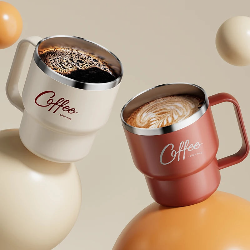 400ML Double Layer Coffee Mug 304 Stainless Steel Sealed Drinking Cup For Cold And Hot Water Insulated Milk Coffee Cup Drinkware Quick Pick Grocers