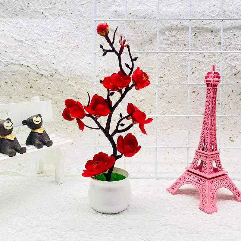 2025 HOT Mother's Day New Artificial Plants Bonsai Small Tree Simulation Pot Plants Fake Flowers Table Potted Ornaments Home Quick Pick Grocers