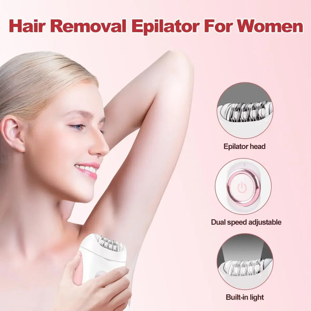 VGR Hair Remover Professional Epilator Electric Leg Body Rechargeable Underarms Portable Two Speeds Epilator for Women V-705 Quick Pick Grocers