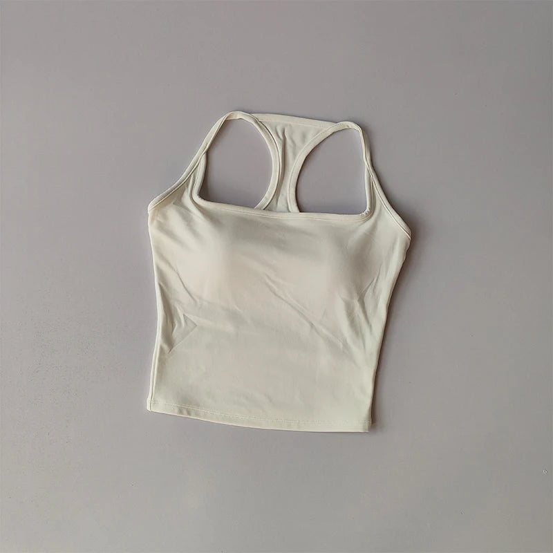 Sports and Fitness Vest with Chest Pad Summer Shockproof Beauty Back Nude Feeling Suit Pilates Training Yoga Top Yoga Clothing Quick Pick Grocers