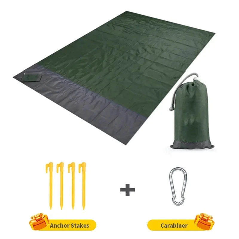 Waterproof Pocket Beach Mat Folding Beach Blanket Camping Mat Lightweight Lightweight Mat Outdoor Picnic Mat Econic Blanks