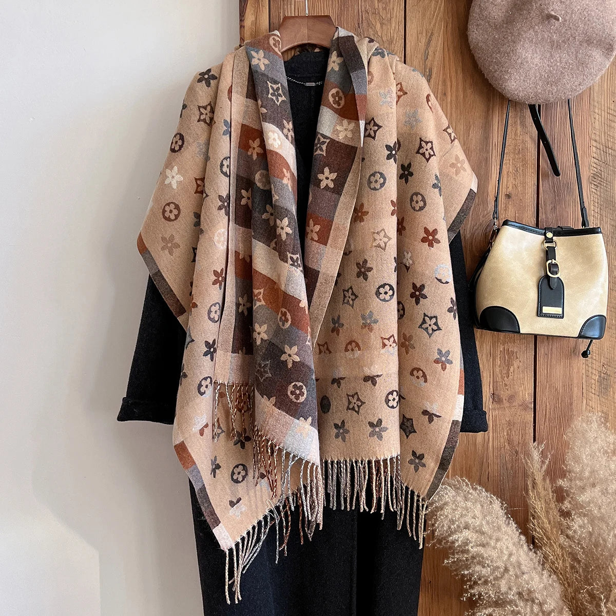 New Brand National Style Cashmere Scarf Winter Women Pashmina Shawls Warm Blanket Wraps Female Foulard Bandana Thick Scarves Quick Pick Grocers
