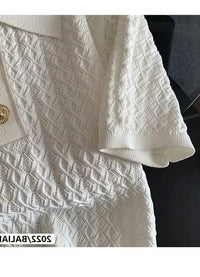 Ice Silk Polo Shirt Knitted Short Sleeve T-Shirt Summer Chic Thin Unique Jacquard Women Tops 2026 Korean Style Women’s Clothing Quick Pick Grocers