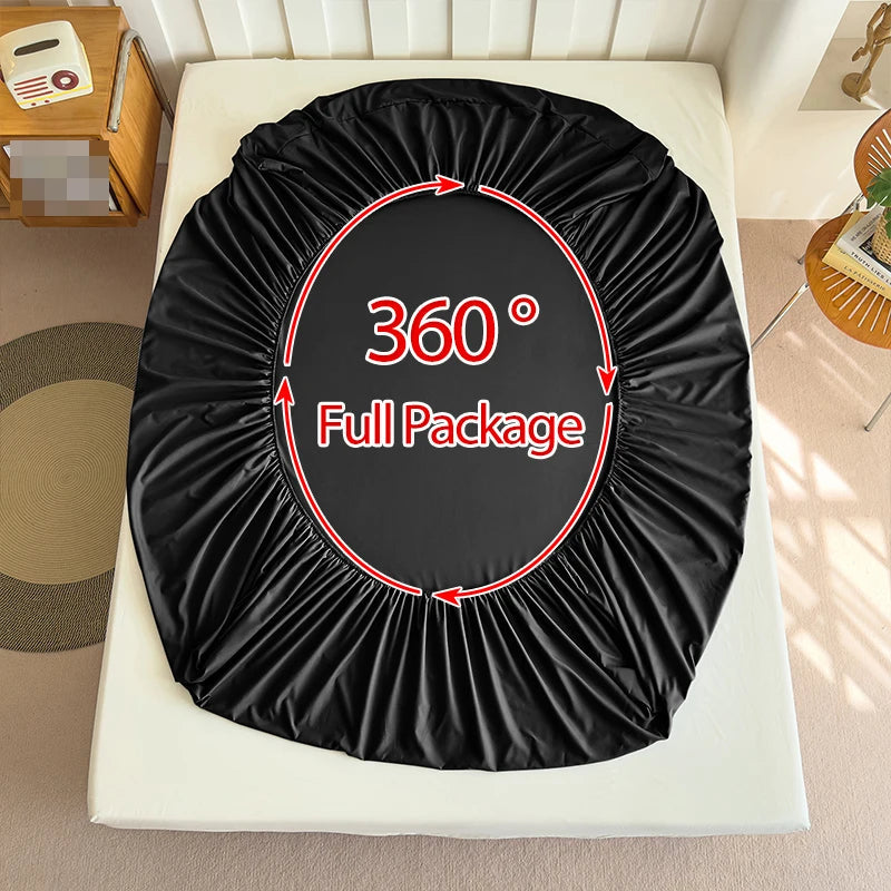 High Quality Fabric Fitted Sheet With Elastic Band Solid Color Mattress Sheet for King Queen Bed 150x200 180x200 200x220cm 1PC Quick Pick Grocers