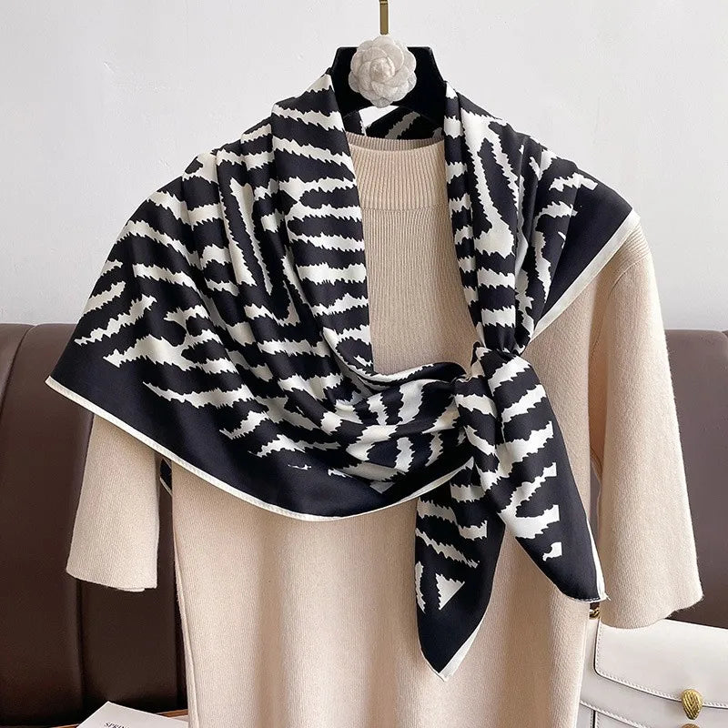 90*90Cm Square Scarf Twill Silk Feeling Women Head Shawls and Wraps Luxury Hair Tree Print Neck Scarves Hijab Bandana Pashmina Quick Pick Grocers