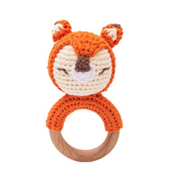 Baby Crochet Rattle Wooden Teether Toy BPA Free Wood Rodent Rabbit Rattle Baby Mobile Play Gym Newborn Educational Music Toys Purest Peak