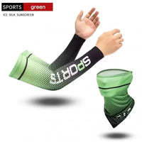 Print Ice Silk Arm Sleeves Breathable Sun Protection Arm Covers Summer Cycling Sports Anti-Sunburn Cooling Long Arm Cuffs Quick Pick Grocers