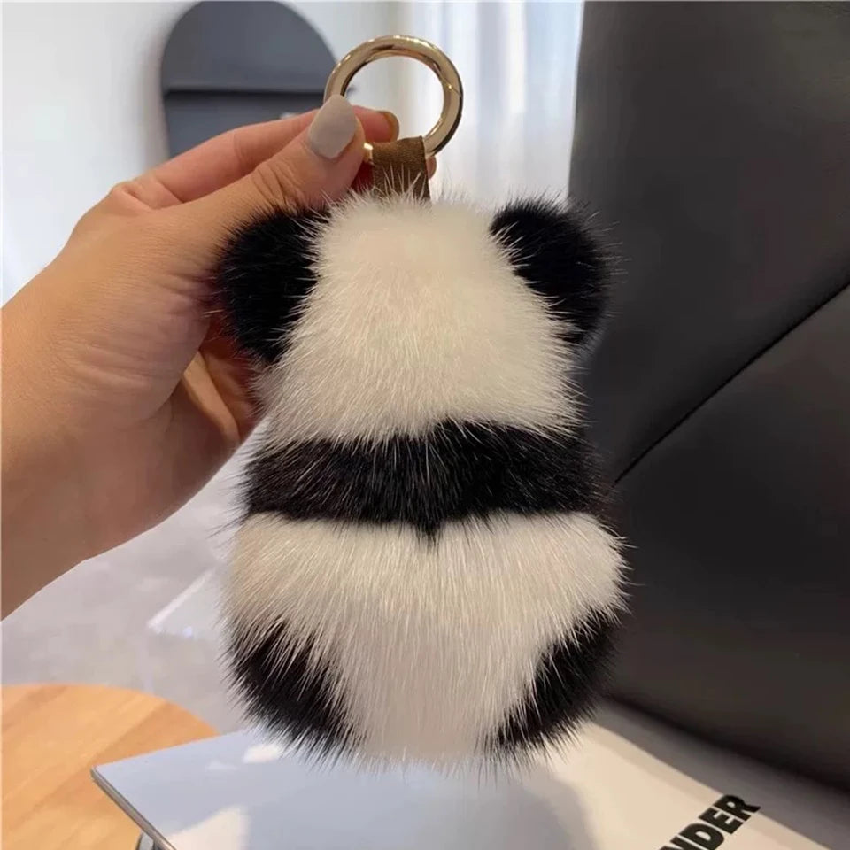 ZAKOL Cute Panda Plush Toy Keychain Cartoon Bag Pendant Accessories Car Key Chain Charm Ornaments Fashion Girls Gift Quick Pick Grocers