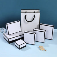 12pack White Simple Luxury Box Dark Green Paper Jewellry  Rings Earrings Bracelet Necklace Display Case Jewelry Organizer Boxes Purest Peak
