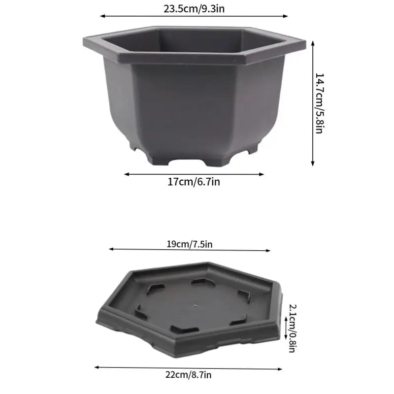 Rectangular Flowerpots Plastic Bonsai Plants Pot Square for Flower Balcony Garden Yard Landscape Bonsai Pot Trays Home Decor Quick Pick Grocers