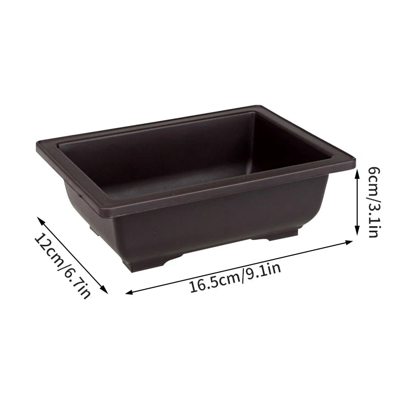 Rectangular Flowerpots Plastic Bonsai Plants Pot Square for Flower Balcony Garden Yard Landscape Bonsai Pot Trays Home Decor Quick Pick Grocers
