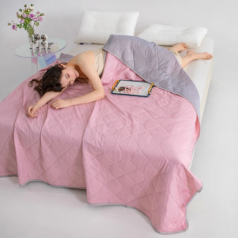 Grade A Cooling Summer Blanket for Bed Soft Breathable King Summer Quilt Queen Air Condition Comforter Lightweight Cool Duvet Quick Pick Grocers