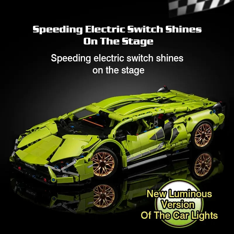 TOYLINX 1280Pcs Technical Building Blocks Racing Car Model Remote Control Electric RC Car Version Optional Construction Toys Quick Pick Grocers