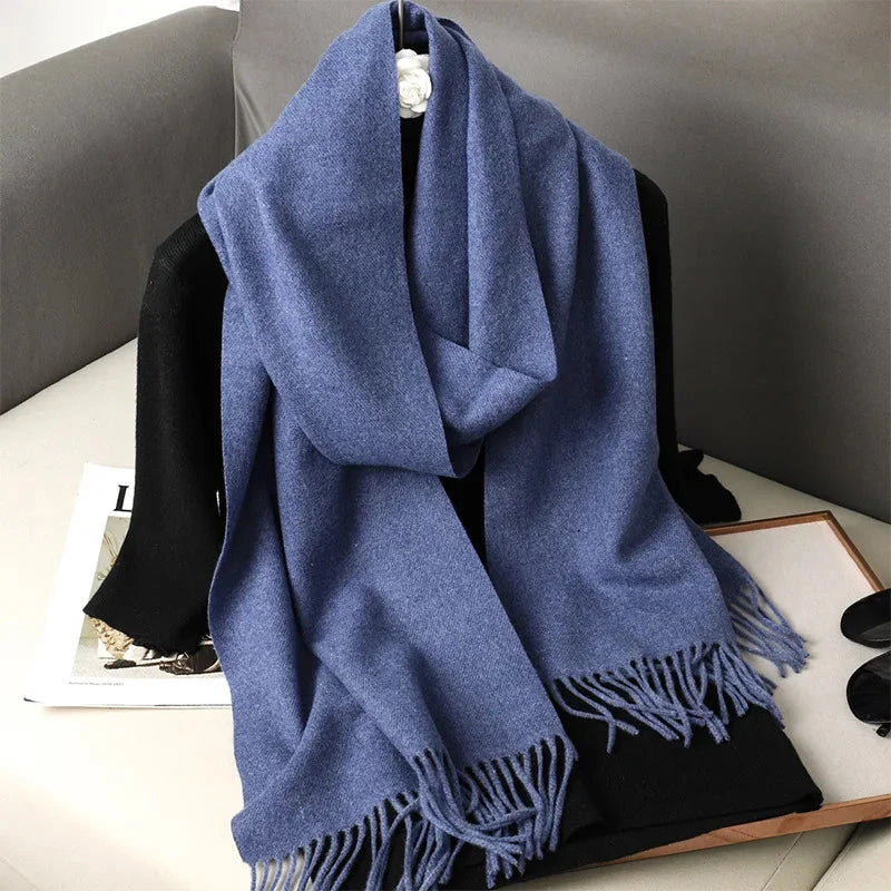 62Color Solid Women Winter Scarf Warm Thicken Cashmere Shawl Outdoor Fashion Luxury Tassels Pashmina Lady Wrap Windproof Scarves Econic Blanks