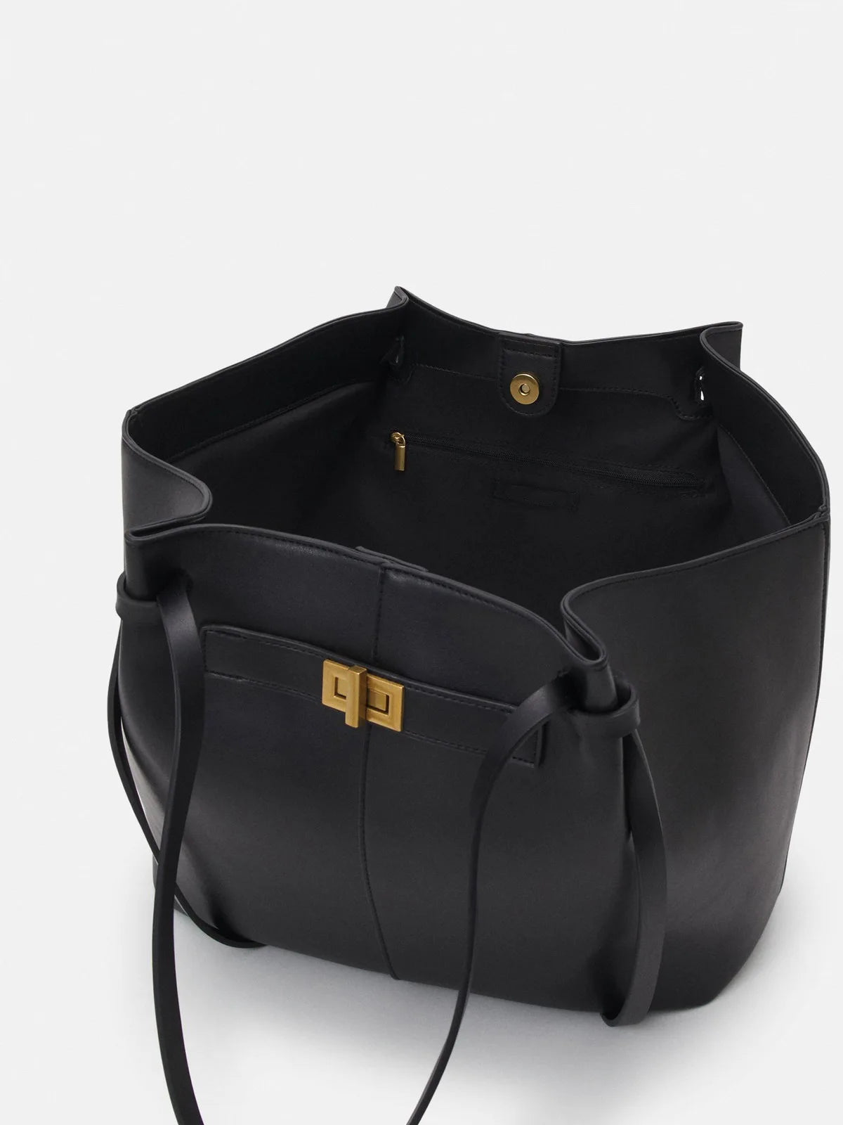 Fashion Large Capacity Trapeze Women Shoulder Bags Designer Metal Lock Handbags High-Quality Pu Leather Big Tote Commute Bag Quick Pick Grocers