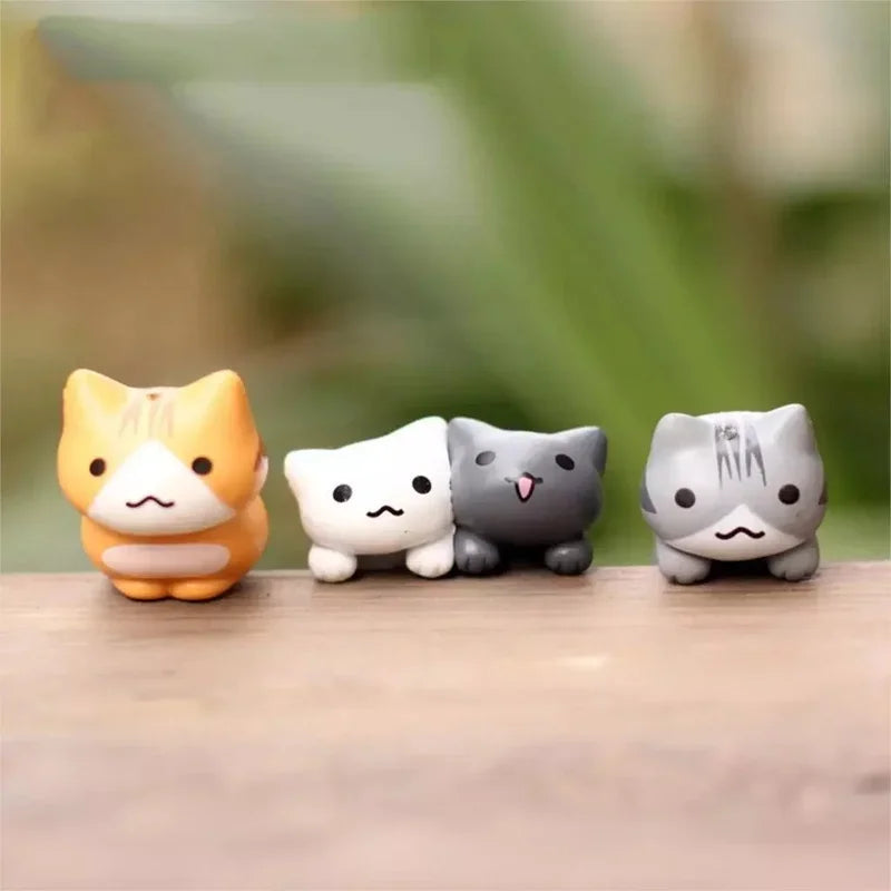 6Pcs/Set Cartoon Lucky Cat  Home Garden Bonsai Decorations Miniatures Gift Lovely Micro Landscape Kitten Miniature Craft Quick Pick Grocers