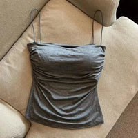 Women's Bra Stretch Women's Beach Everyday Casual Tank Top New Women's Halter Top Summer Korean Style Trend Fashion Built-In Quick Pick Grocers
