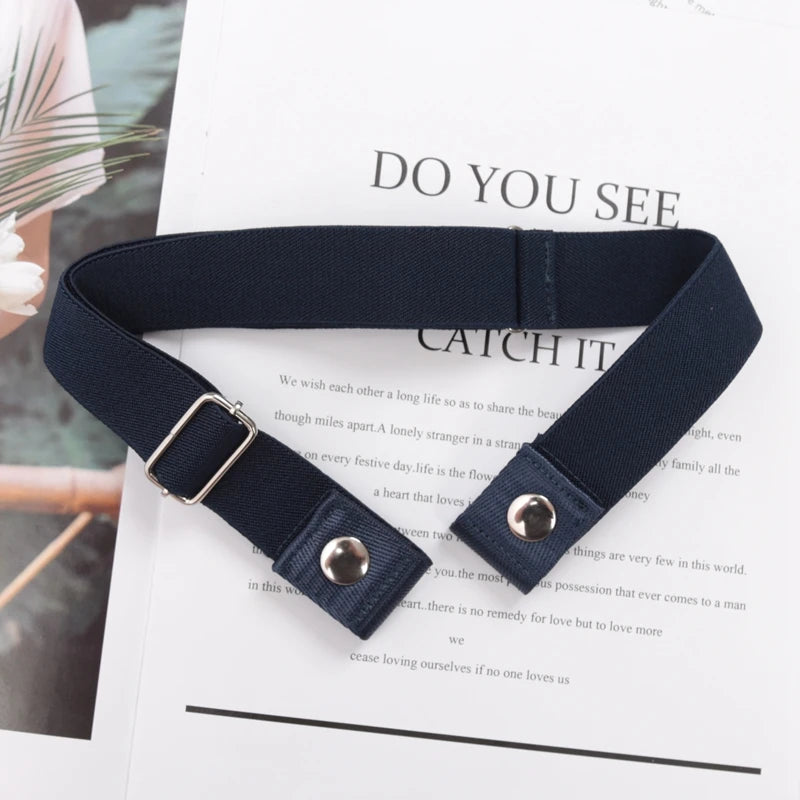 Elastic Belt Without Buckle Canvas Women Buckle Free Belt Ladies Jeans Pants Waist Lazy Belt Stretch No Buckle Invisible Belt Quick Pick Grocers