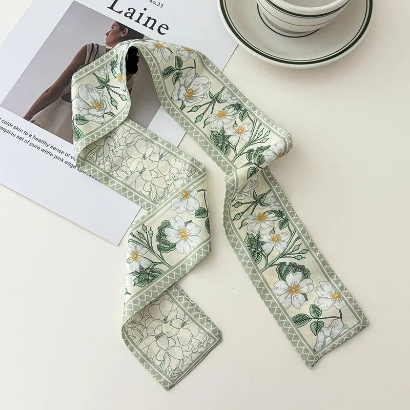 Cashew flower silk scarf, double-sided printed headband, ins decoration, versatile triangle scarf accessories Quick Pick Grocers
