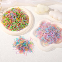 500/1000Pcs/bag Girls Colourful Disposable Rubber Band Hair Ties Headband Children Ponytail Holder Bands Kids Hair Accessories Purest Peak