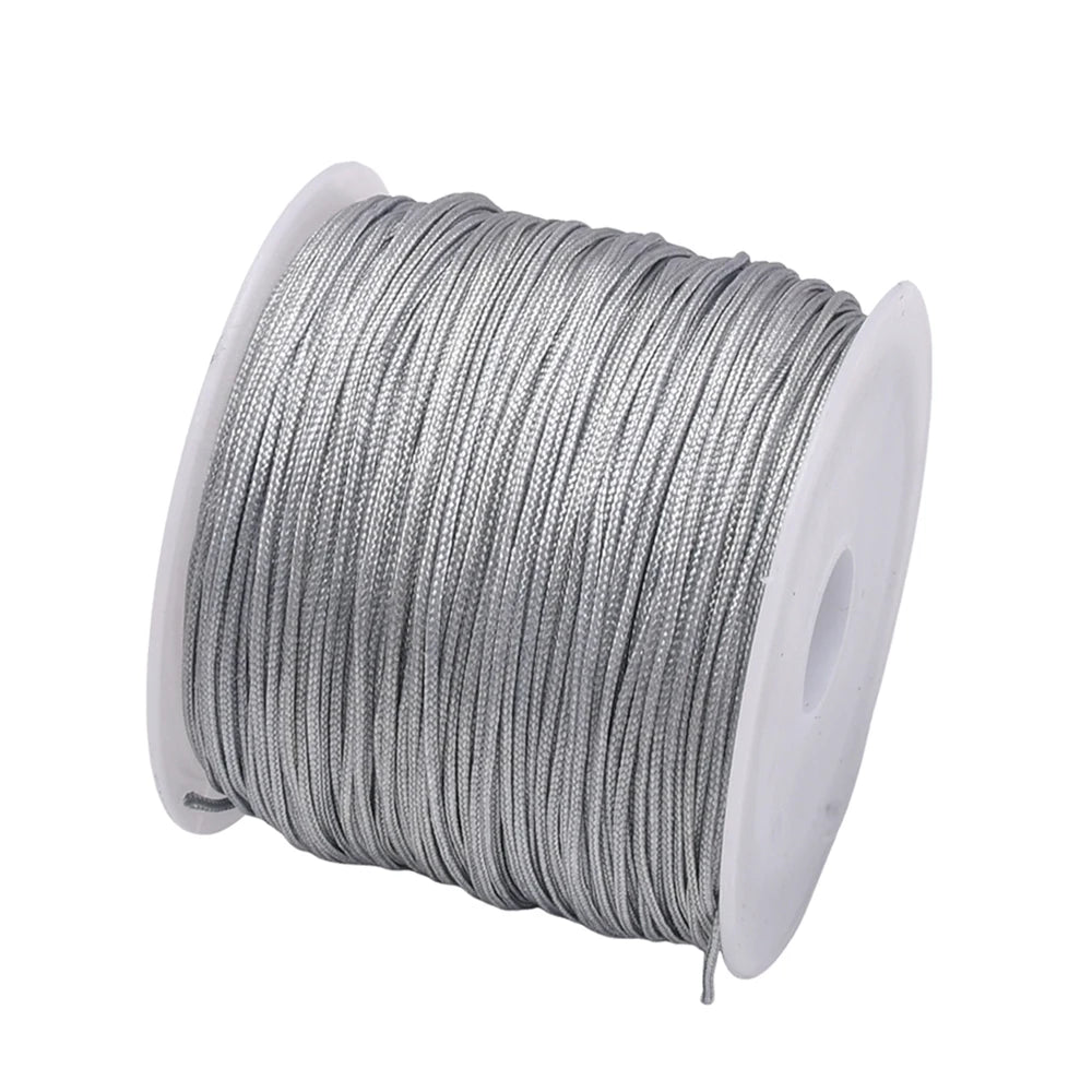 50Yds 0.8mm Crafts Nylon Cord For Jewelry Making Beading Braided Nylon Satin String for Bracelets Rattail Trim Chinese Knot Econic Blanks