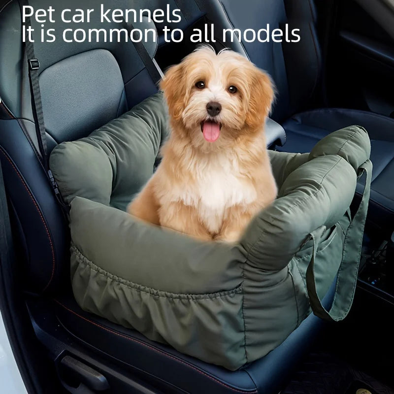 Dog Car Seat with Safety Belt - Non-Slip Pet Car Bed for Small Dogs, Washable Travel Carrier with Secure Straps for Safe Car Quick Pick Grocers