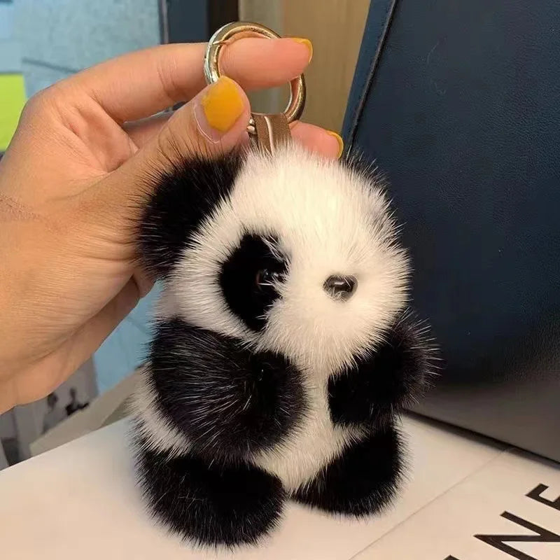 ZAKOL Cute Panda Plush Toy Keychain Cartoon Bag Pendant Accessories Car Key Chain Charm Ornaments Fashion Girls Gift Quick Pick Grocers