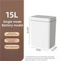 Smart Bathroom Trash Can Automatic Bagging Electronic Trash Can White Touchless Narrow Smart Sensor Garbage Bin Smart Home 15L Econic Blanks
