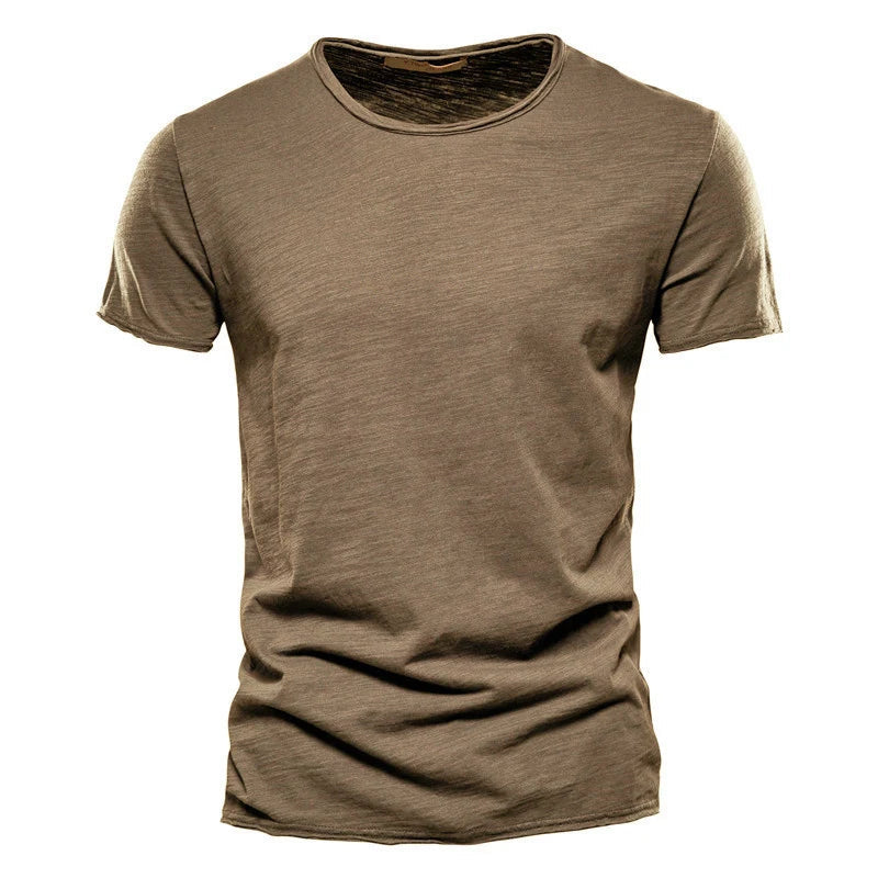 100% Cotton Men T-shirt Casual Soft Fitness Summer Thin T-shirts Men's Home Clothes O-Neck Short Sleeve Soild T Shirt for Men Quick Pick Grocers