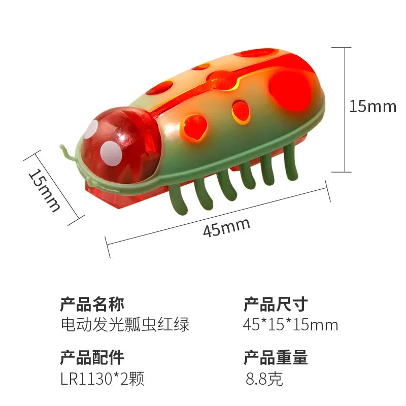 Pet Interactive Mini Electric Bug Cat Toy Kitten Escape Obstacle Automatic Flip Toy Battery Operated Vibration Beetle Supplies Econic Blanks