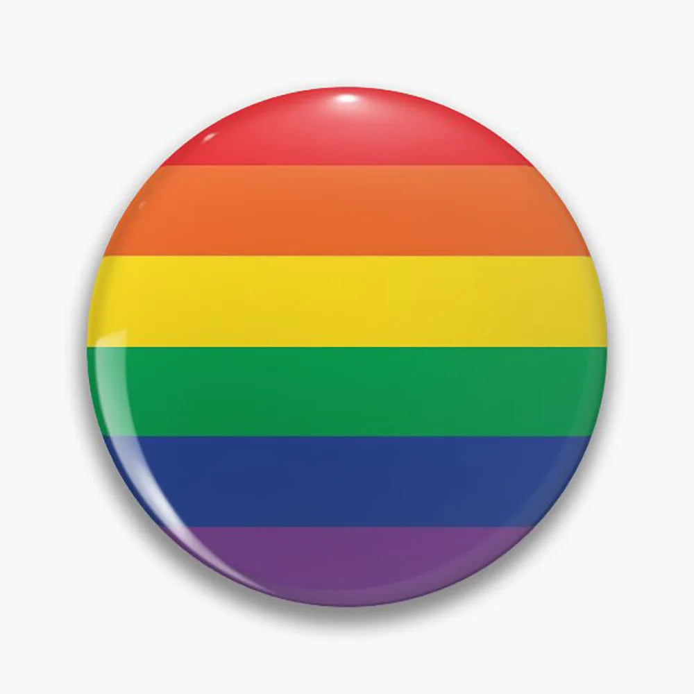 LGBT Rainbow Flag Button Pins Gay Lesbian Bisexual Trans Pansexual Symbol Tinplate Brooches Lapel Badges Backpack Jewelry 44mm Quick Pick Grocers