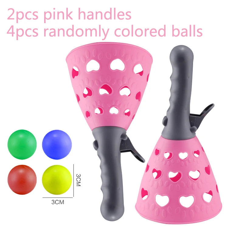 Children Sports Toys Toss & Catch Ball Sticky Balls Summer Outdoor Beach Toy Multiplayer Game Parent-child Interaction Gifts TMZ Quick Pick Grocers
