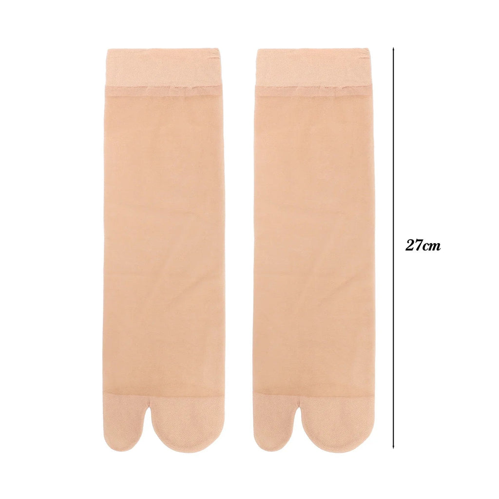 Two Toed Crystal Silk Socks Clear White Black Breathable Cool Stockings Unisex Japanese Men Women Summer Ultra-Thin Tabi Socks Quick Pick Grocers