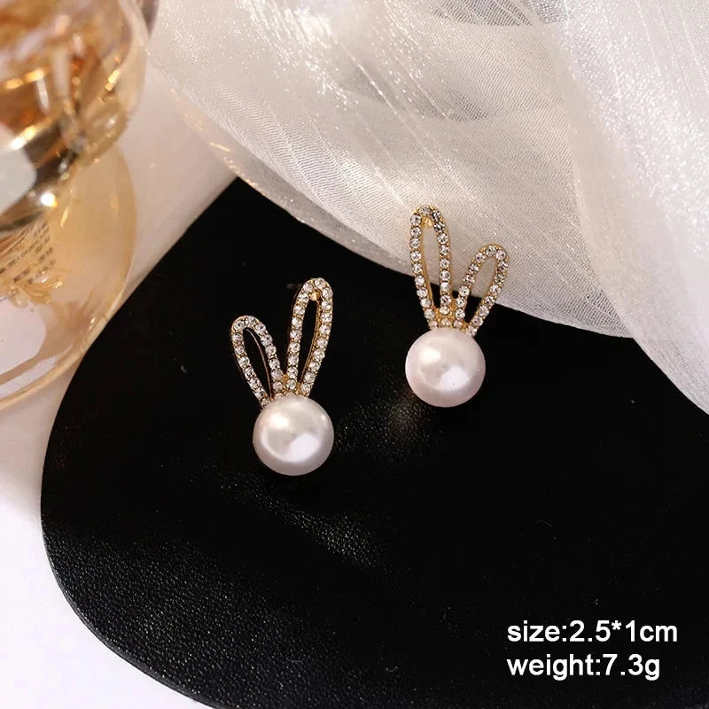 Pure White Women's Dangle Earrings Blooming Flower Acrylic Enamel Butterfly Imitation Pearl Heart Hanging Earrings Elegant brinc Econic Blanks