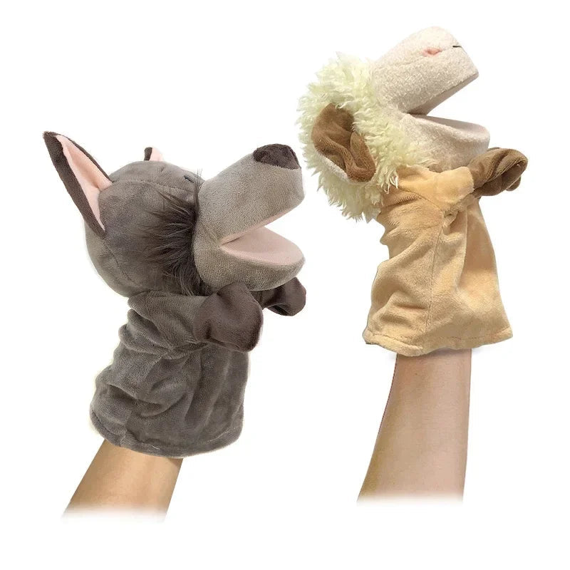 Stuffed Plush Animals Toys Hand Finger Story Puppet Kawaii Dolls Educational Baby Toys Lion Elephant Bunny Monkey Children GIft Purest Peak