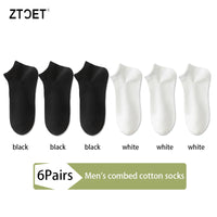 6Pairs High Quality Men Combed Cotton Socks Short Breathable Odor proof and antibacterial Business Spring Summer for Male sock Quick Pick Grocers